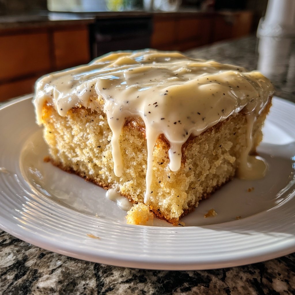Vanilla Bean Sheet Cake with Cream Cheese Frosting