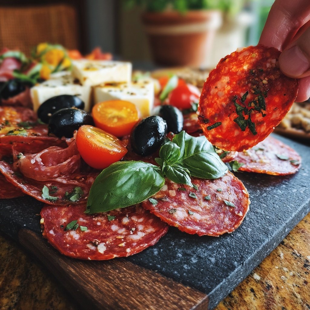 Antipasto Platter with Pepperoni Cheese