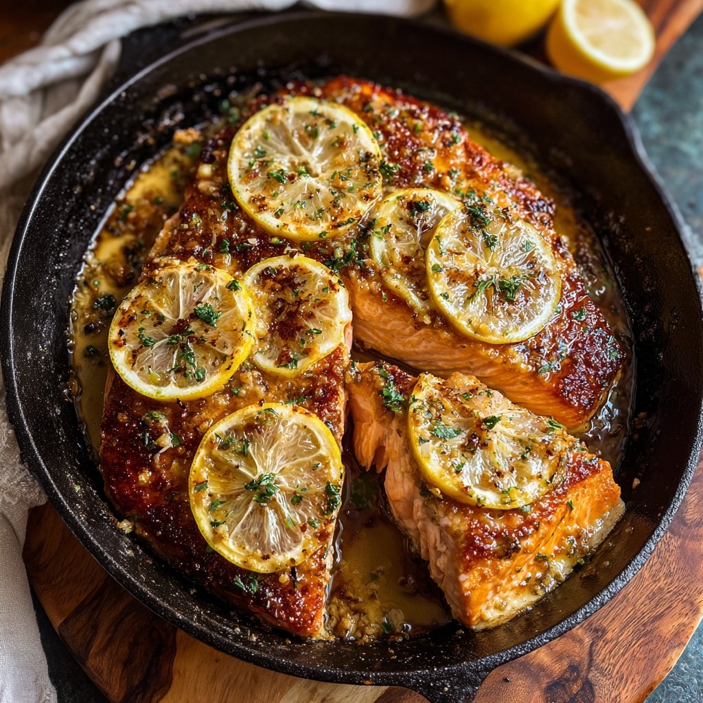 Lemon Garlic Salmon Skillet