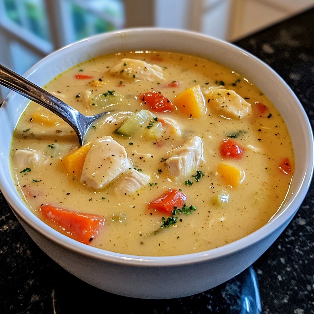 Healthy Chicken Pot Pie Soup