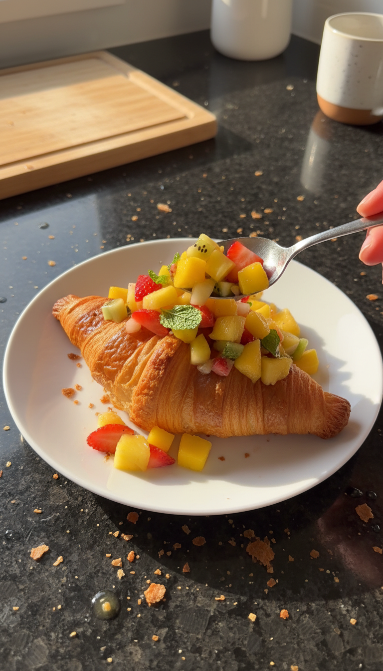 Flaky Croissant with Fruit Salsa