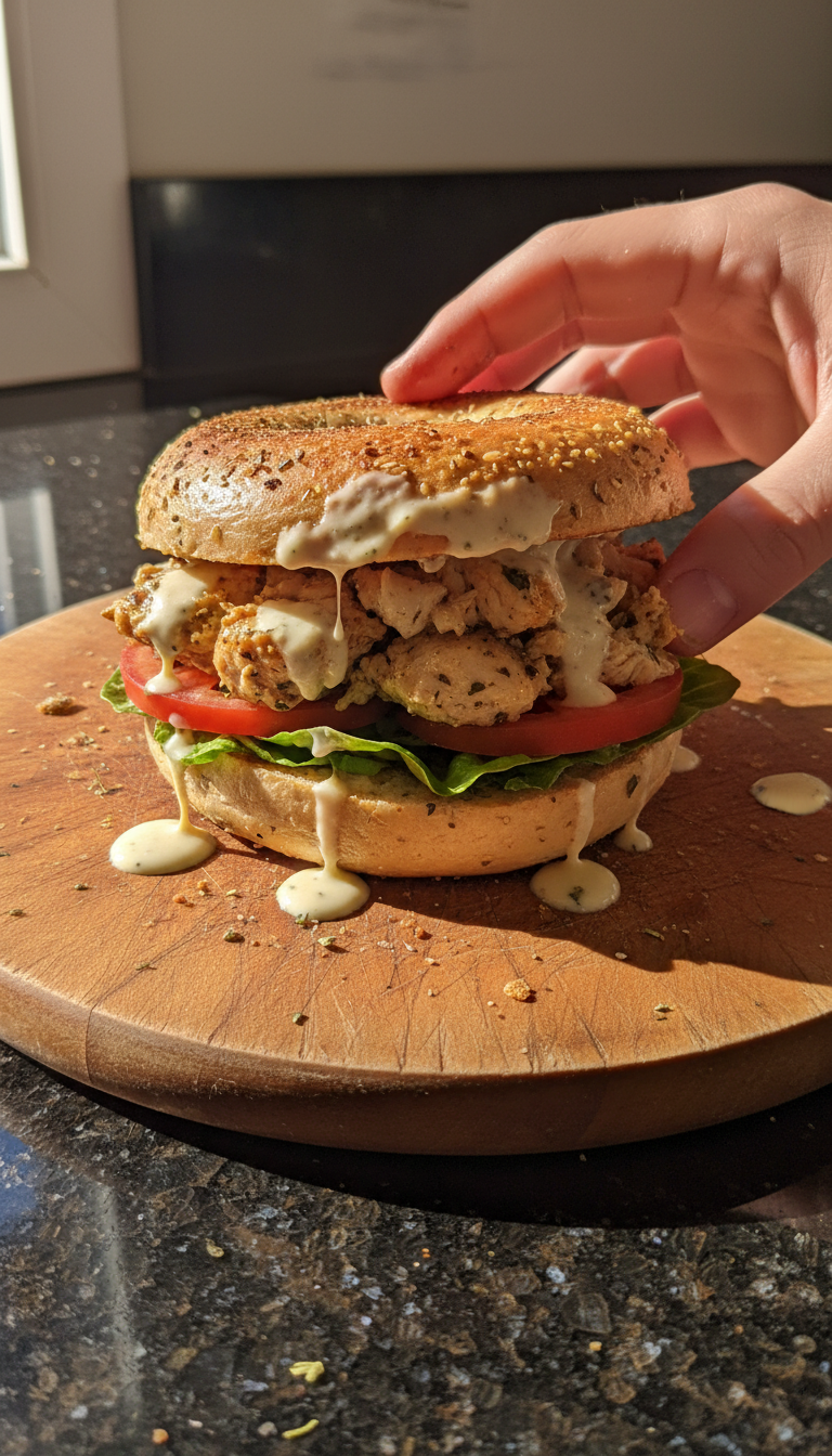 Herbed Chicken Bagel Sandwich