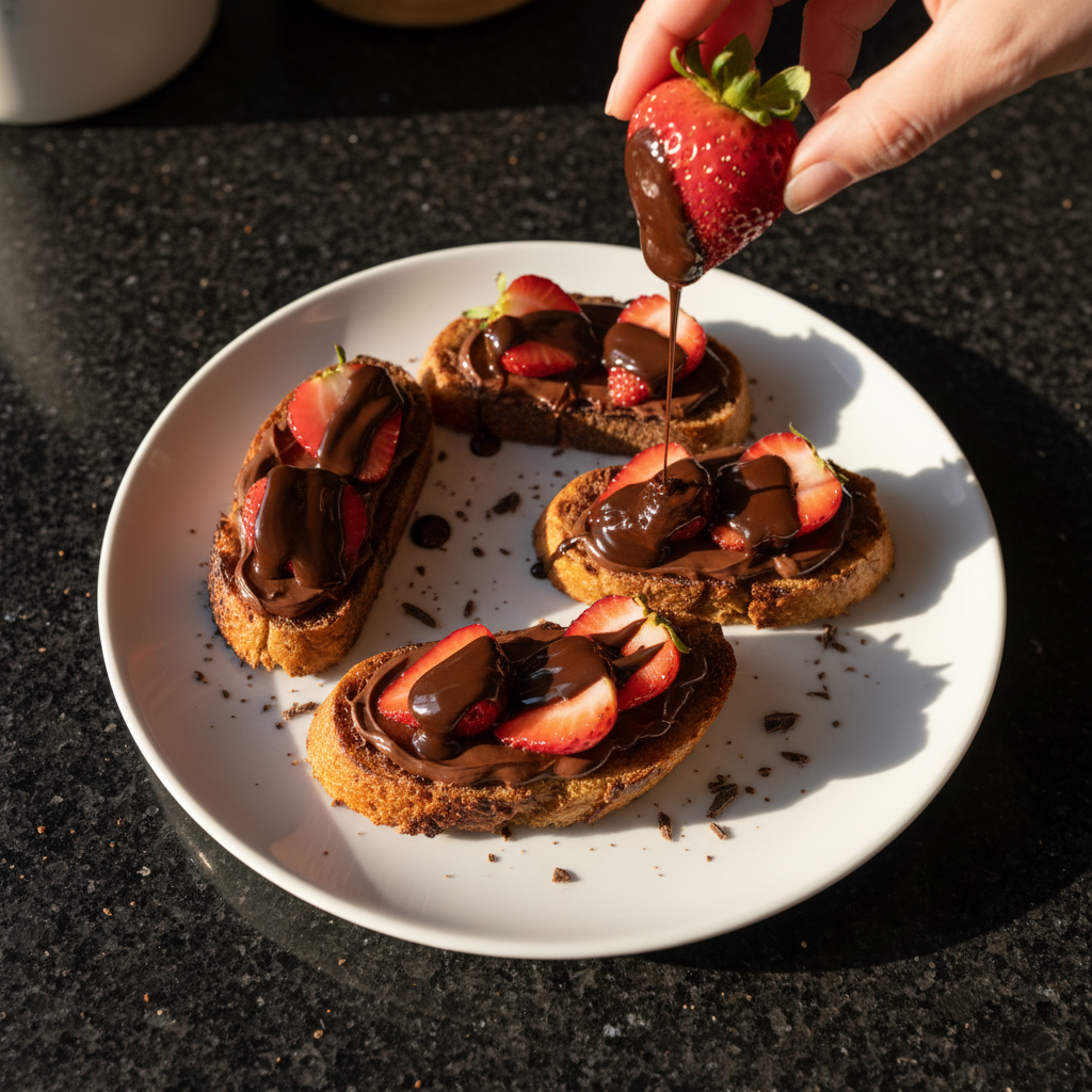 Delightful Chocolate Strawberry Crostini