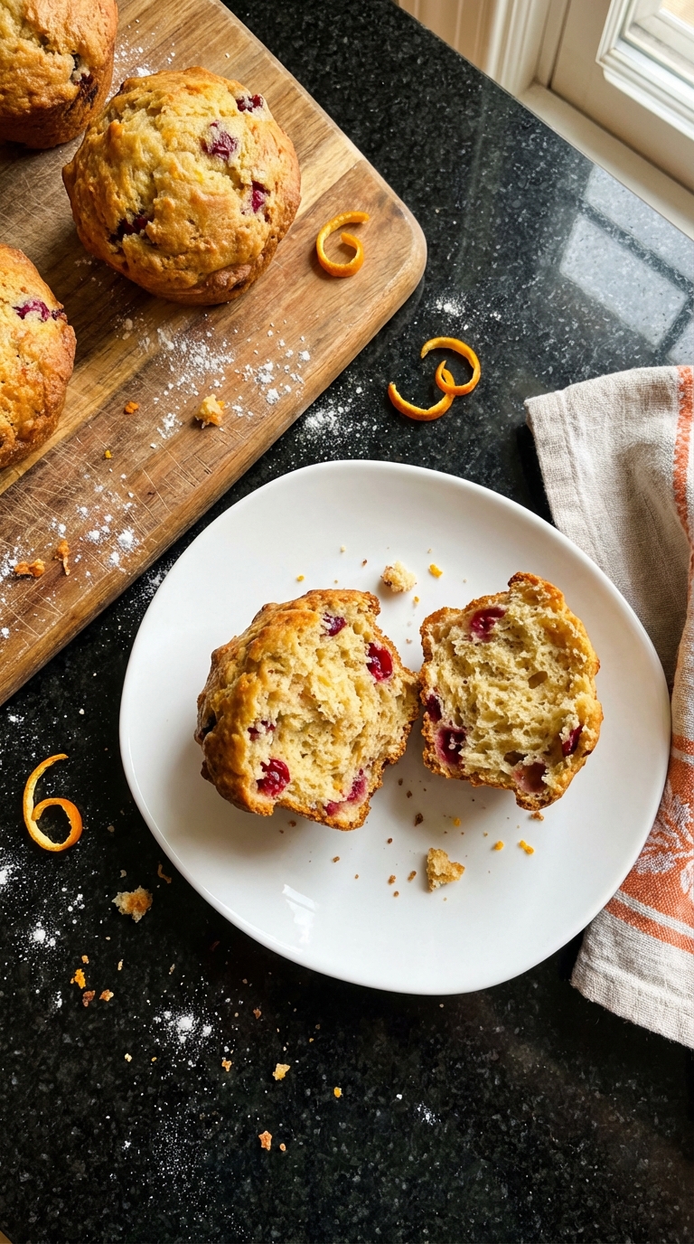 Moist Orange Cranberry Muffins