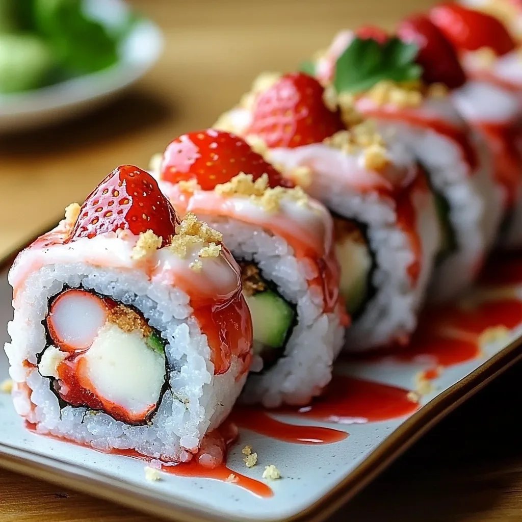Strawberry Shortcake Sushi Rolls