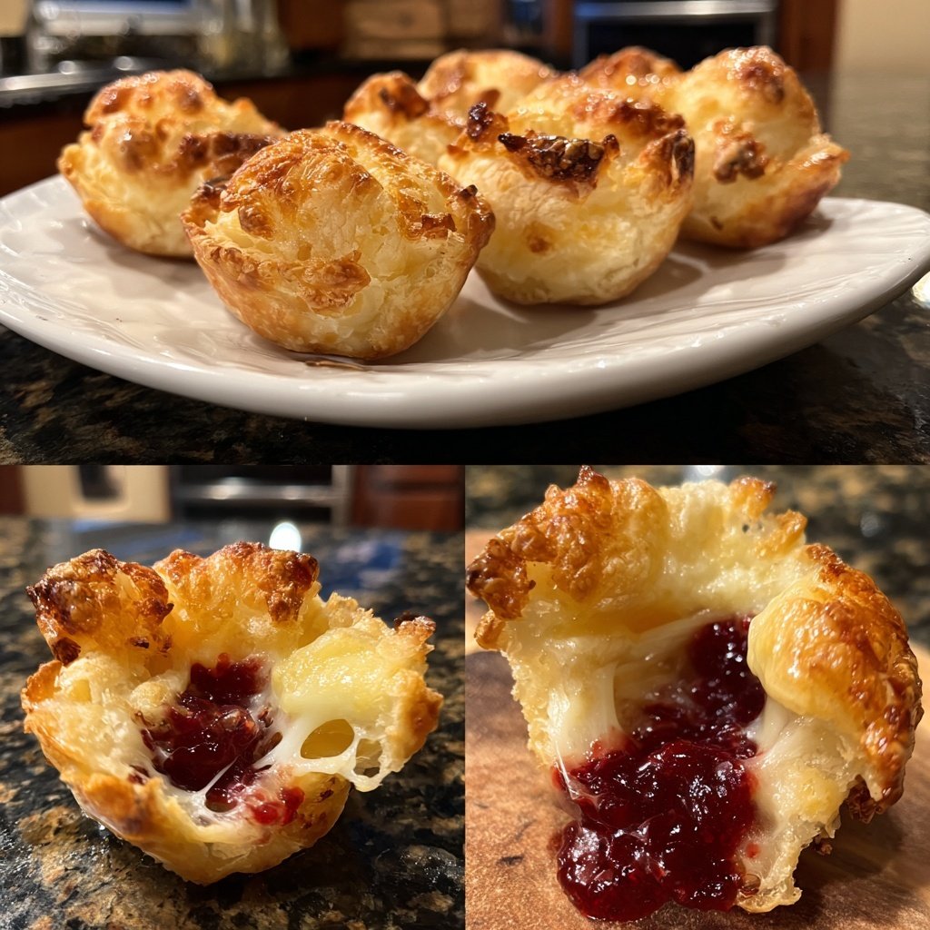 Puff Pastry Brie Bites with Cranberry