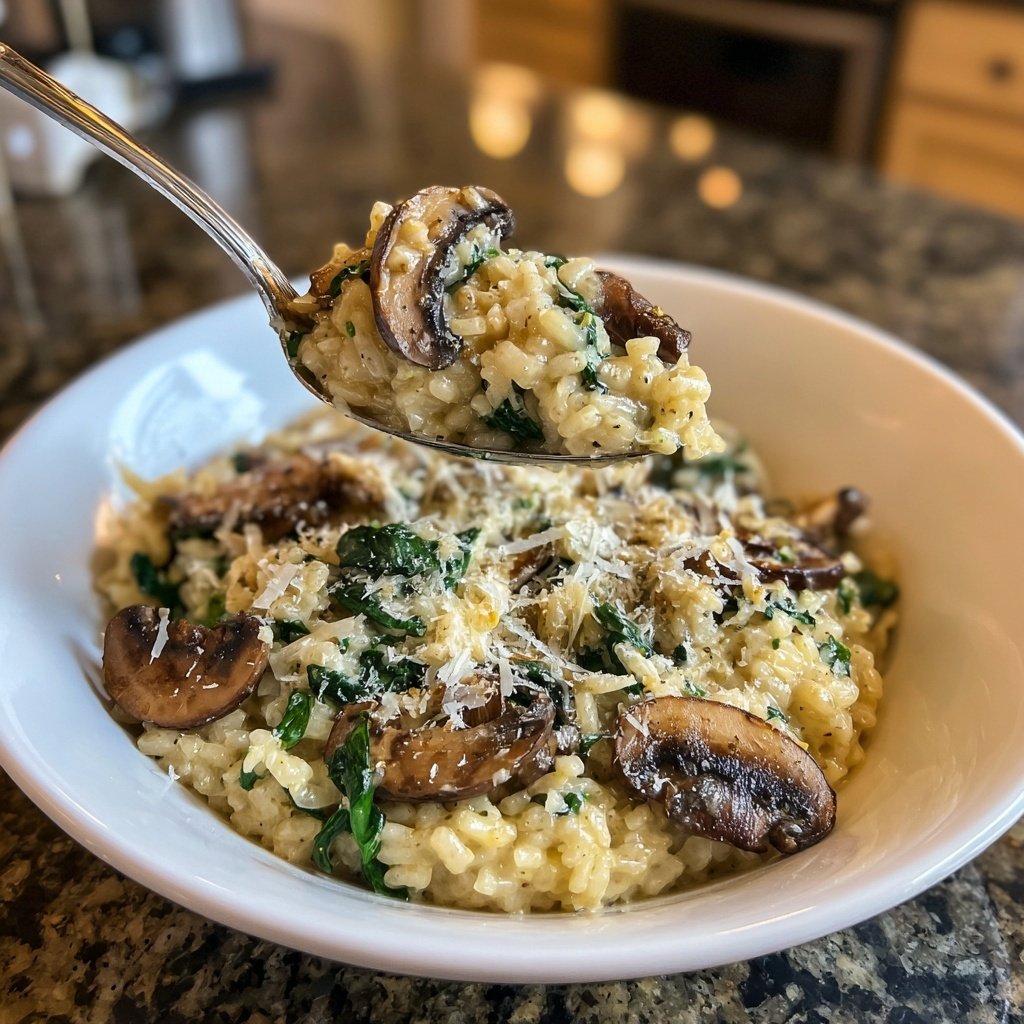 Mushroom Spinach Risotto