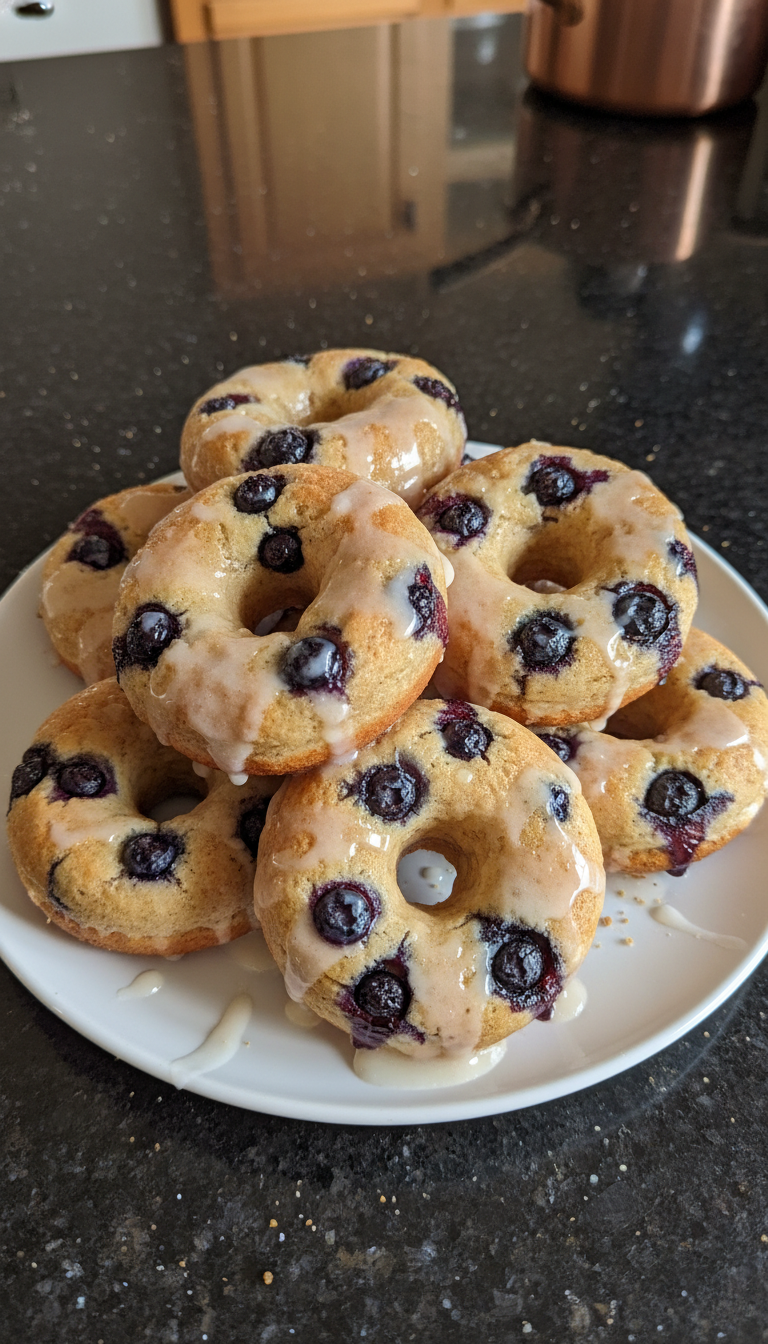 Baked Blueberry Sourdough Donuts