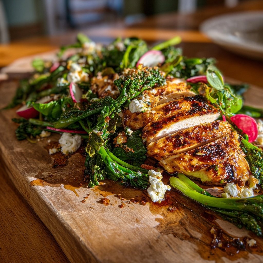 Spring Greens with Grilled Turkey