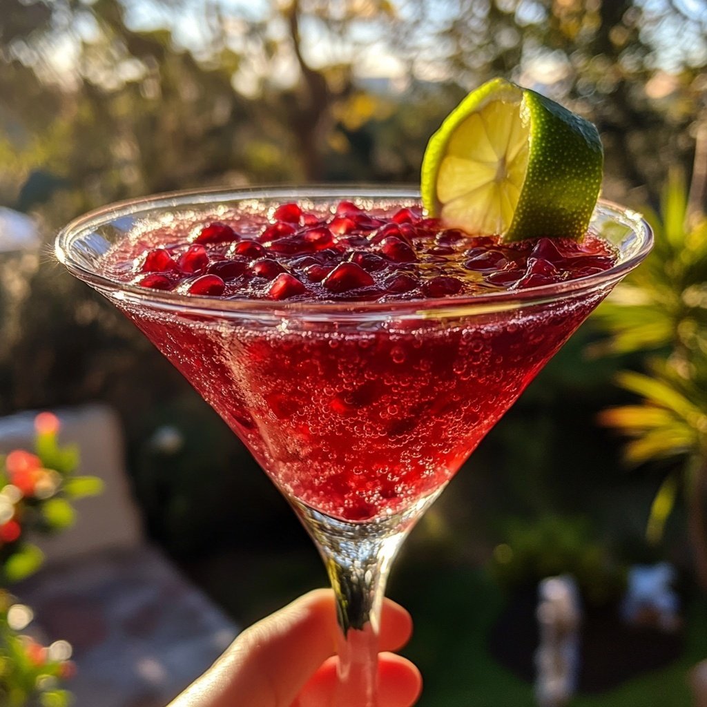 Sparkling Pomegranate Martini Cocktail Recipe