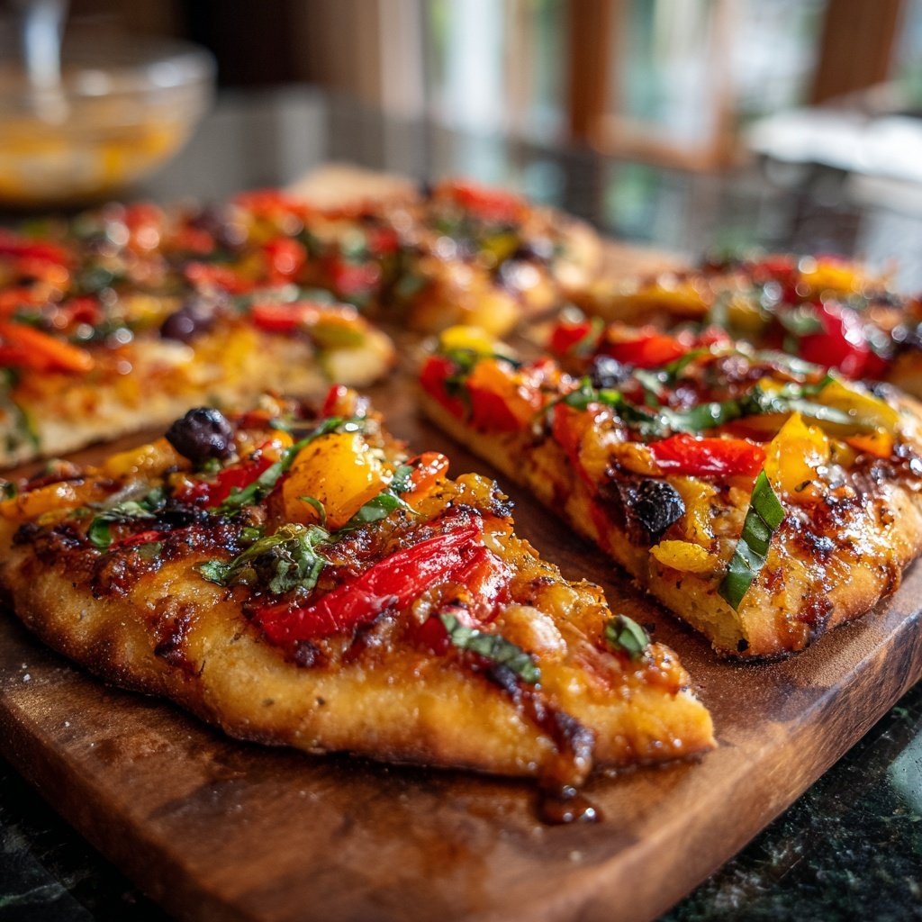 Quick Veggie Pizza on Pita