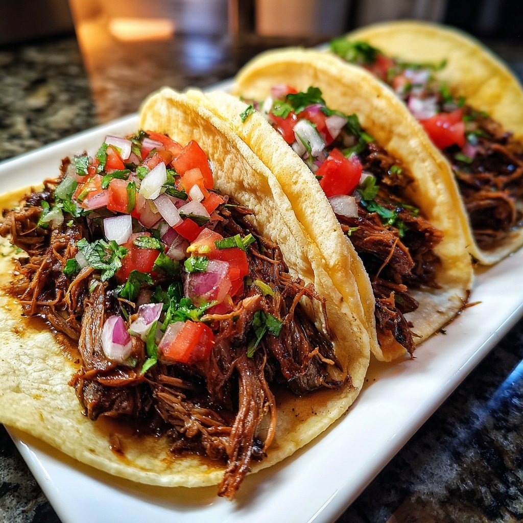 Slow Cooked Barbacoa Beef Tacos