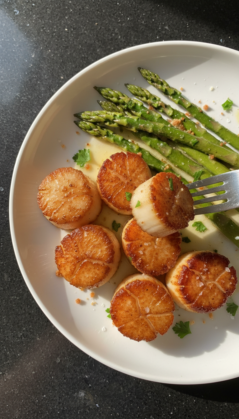 Seared Scallops with Asparagus