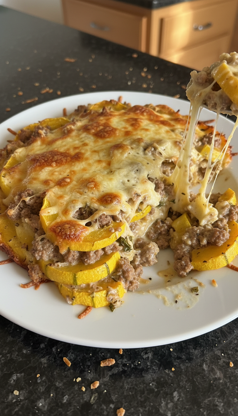 Ground Beef and Summer Squash Bake