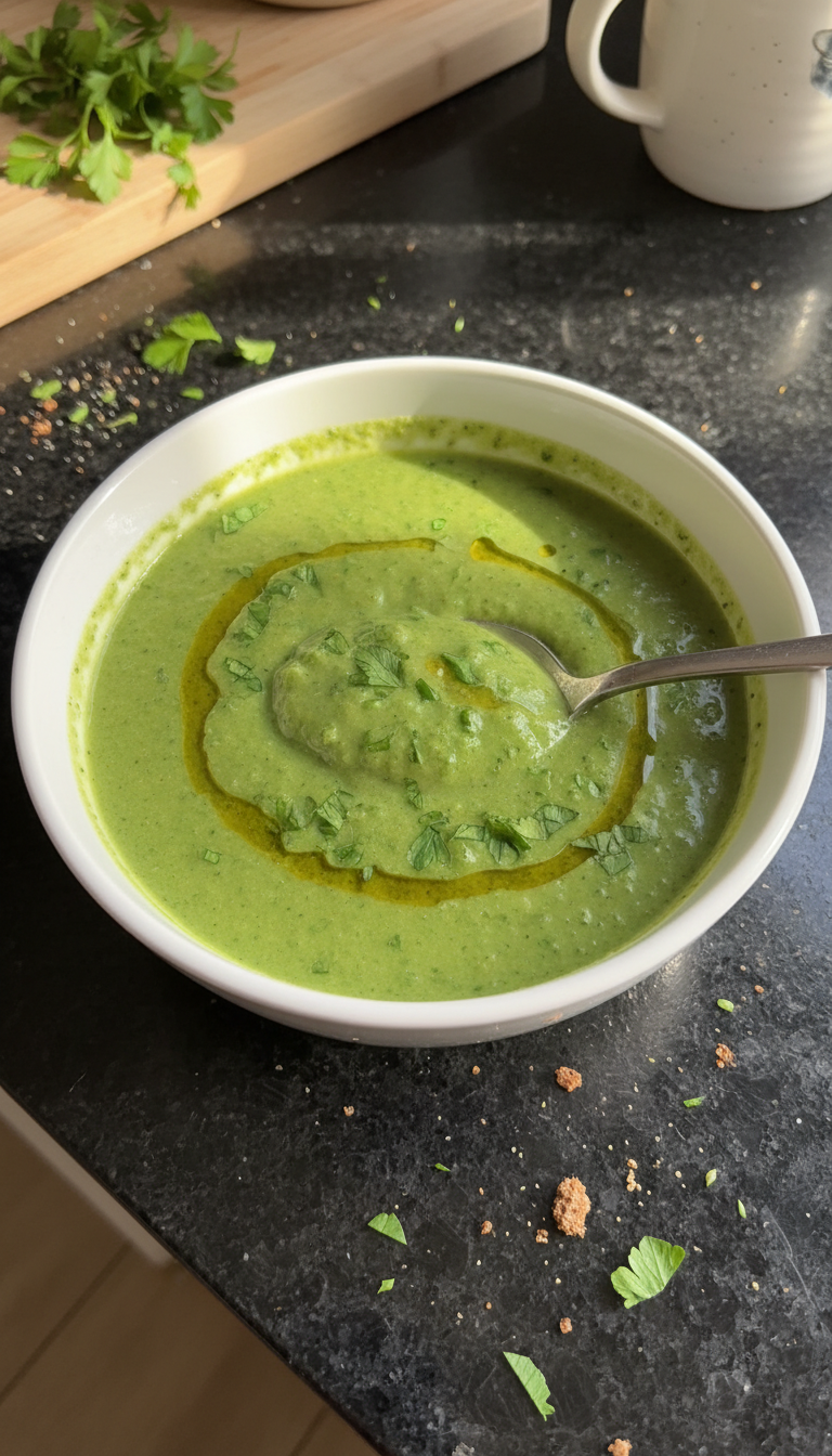 Spring Pea and Spinach Soup
